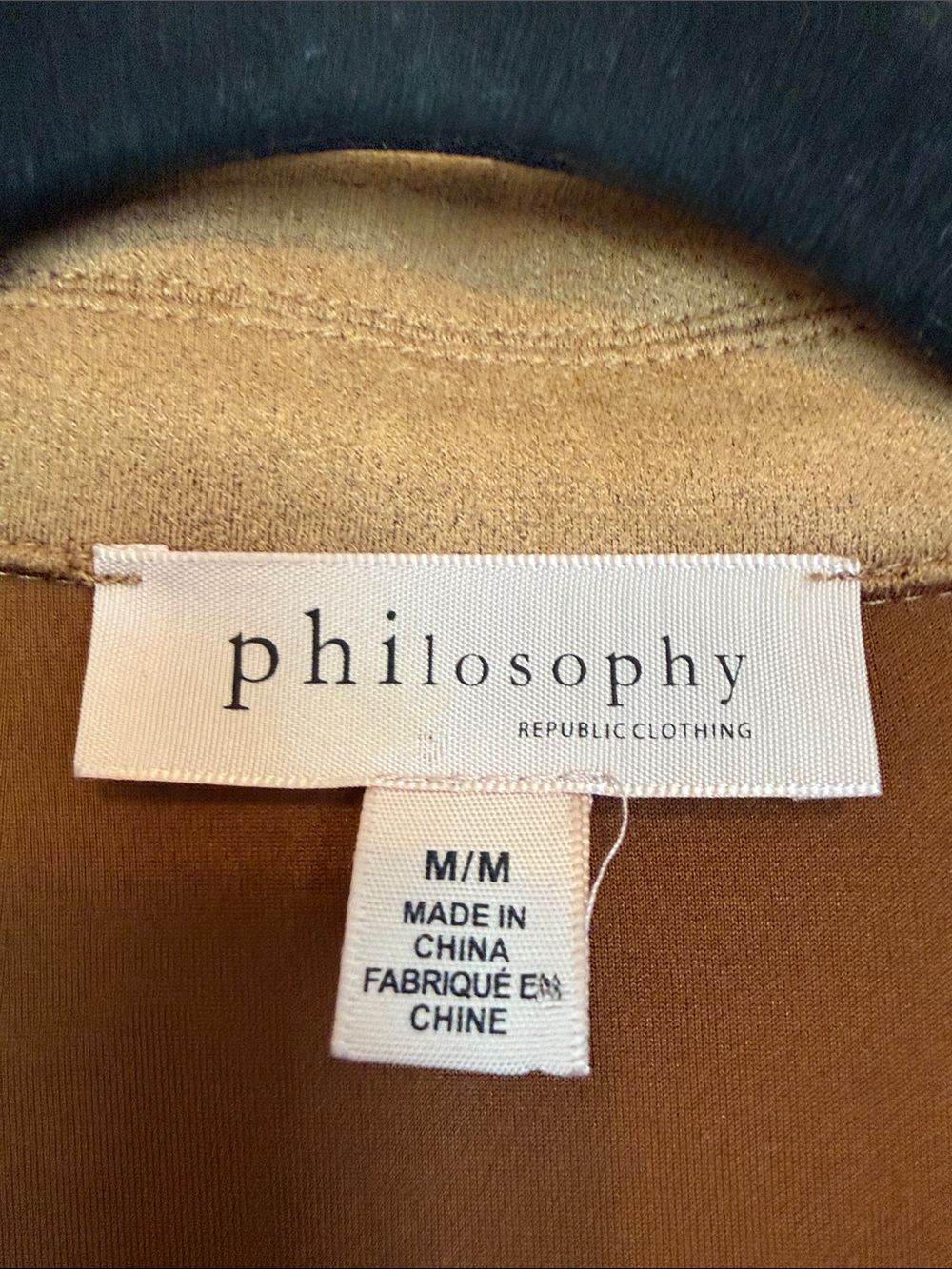 Philosophy soft faux suede moto jacket in camel - Picture 2 of 13